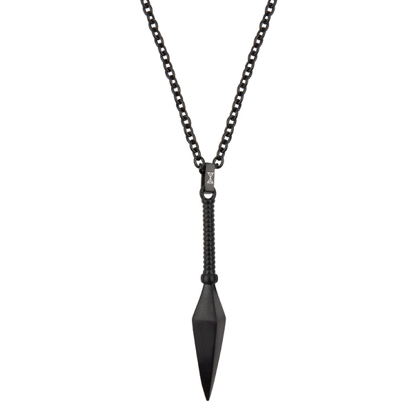 AZ-NL002-B | Necklace Spear - Noir - (70+10cm) – AZE Jewels