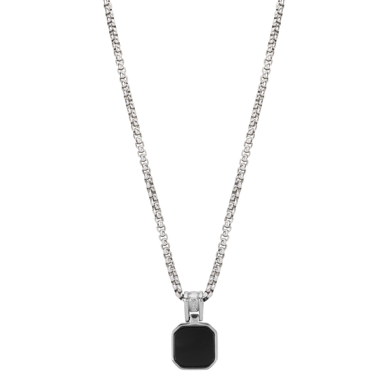 Necklace Rolo Onyx Rocks - (50+10cm)