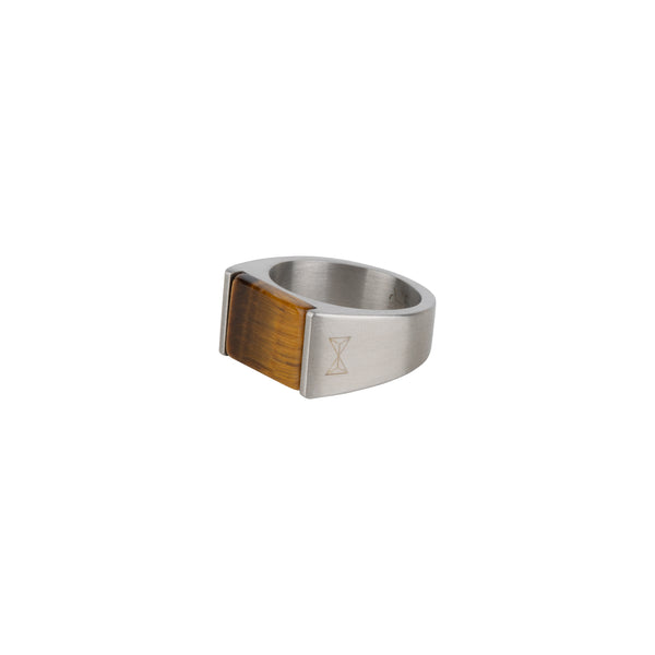 Ring Signet Rocks Tiger - Inox