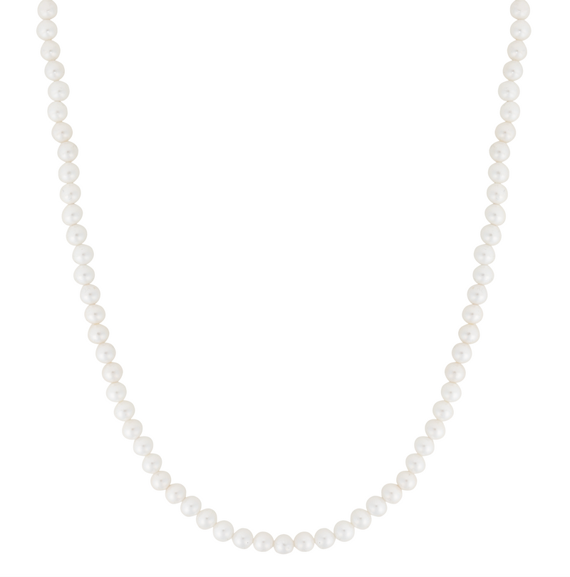 Necklace Pearl Mountain - 6mm - Inox - (50+5cm)