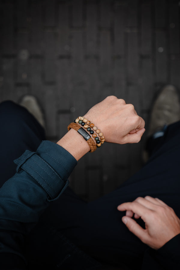 Bead bracelet with pendant, tiger's eye & obsidian – THOMAS SABO